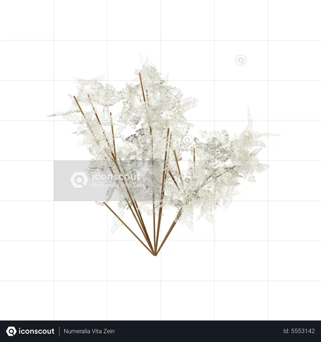 Autumn White Bush  3D Icon