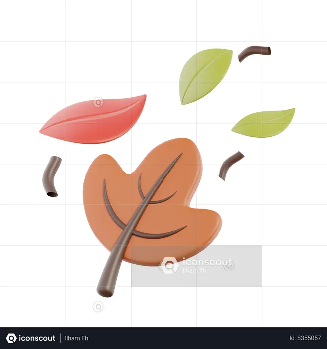 Autumn wind  3D Icon