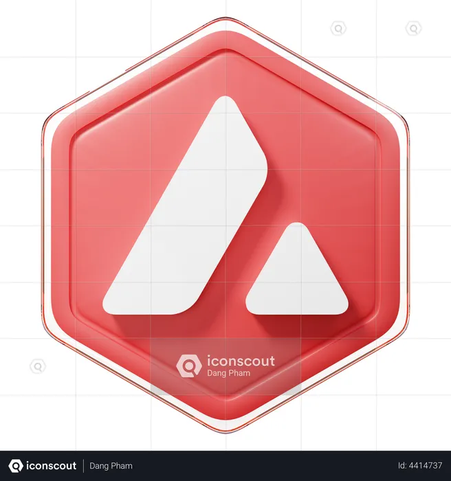 Avalanche (AVAX) Badge  3D Illustration