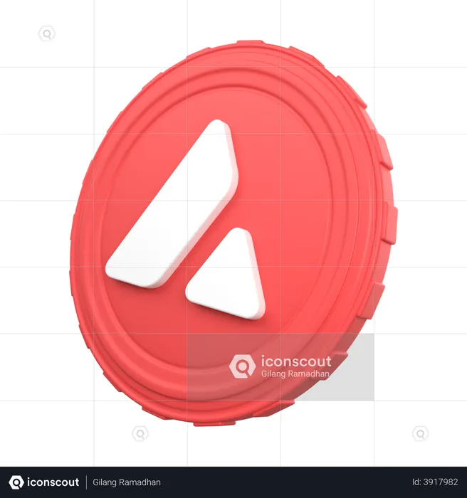 Avalanche Avax Coin  3D Illustration