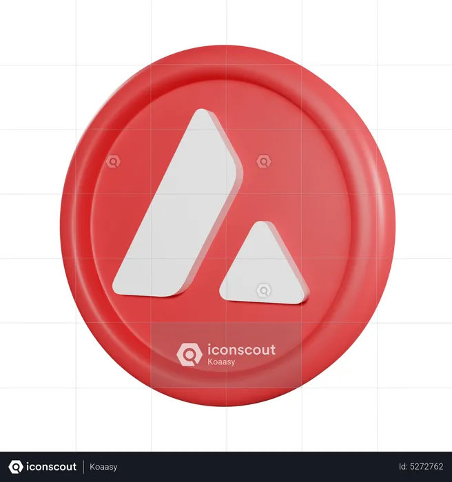 Avalanche coin  3D Icon