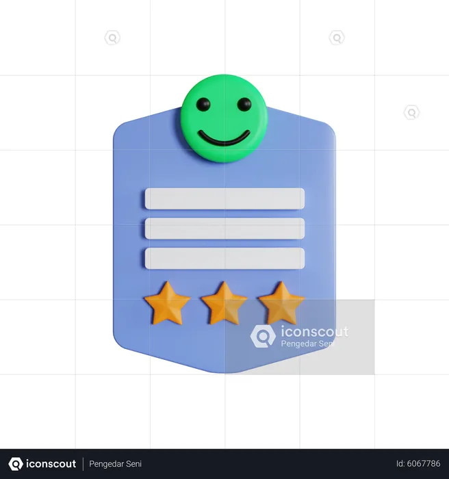 Avaliação feliz do cliente  3D Icon