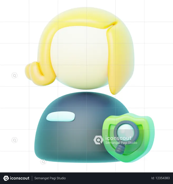 Avatar blonde de confiance riset  3D Icon