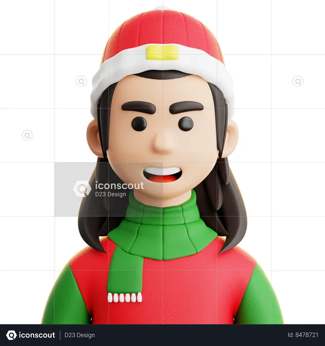 Avatar de garota de natal  3D Icon