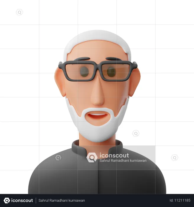 Avatar de anciano  3D Icon