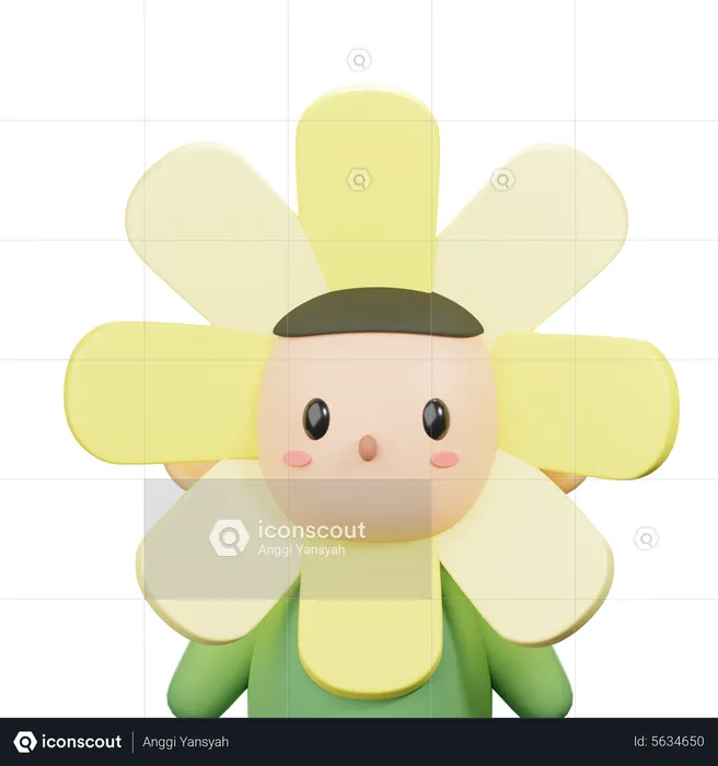 Avatar de costume de fleur  3D Icon