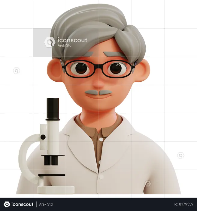 Avatar de velho cientista  3D Icon