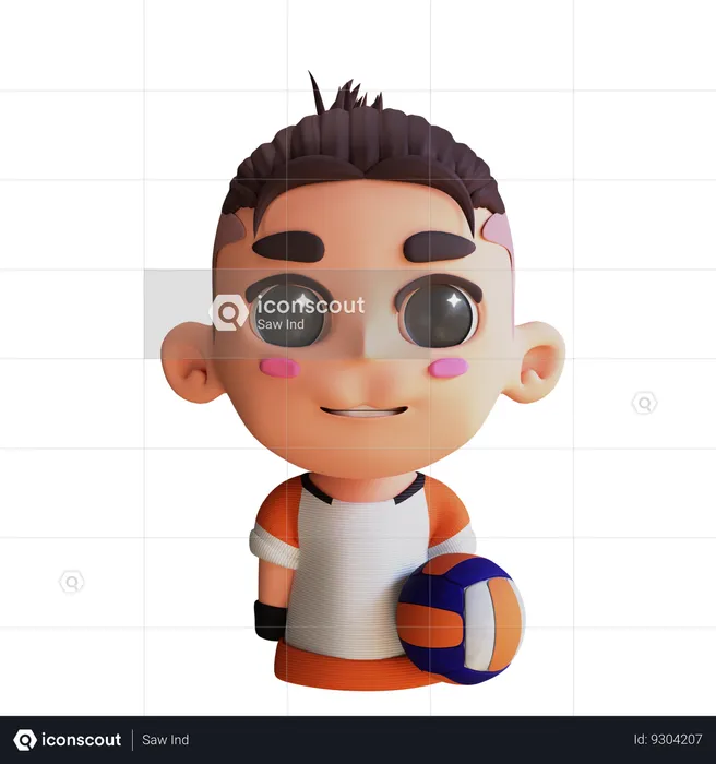 Avatar Volly Player  3D Icon