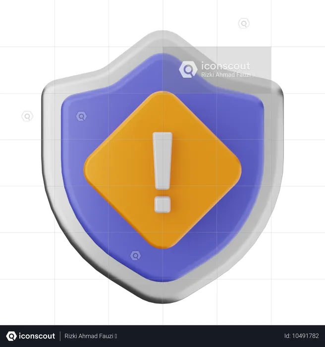 Bouclier de protection d'avertissement  3D Icon