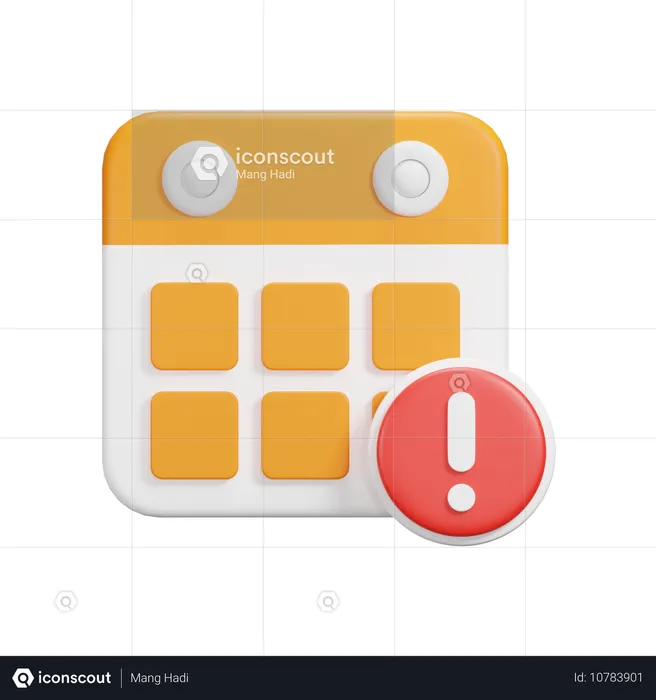 Calendrier d'avertissement  3D Icon