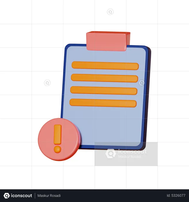 Avertissement de tâche  3D Icon