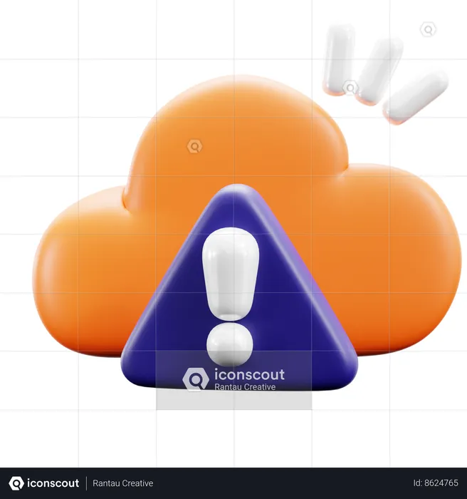 Avertissement de nuage  3D Icon