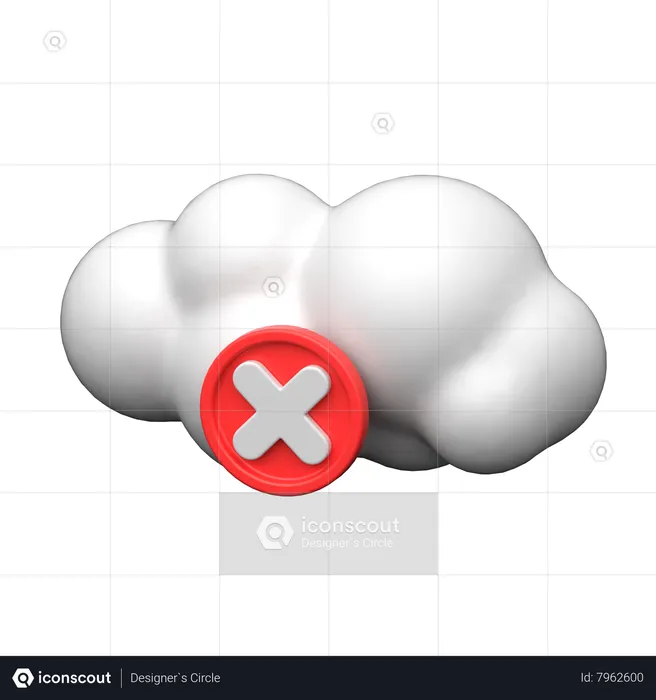 Avertissement de nuage  3D Icon