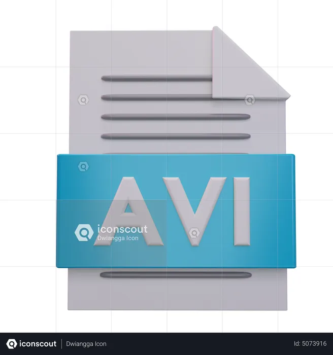 AVI File  3D Icon