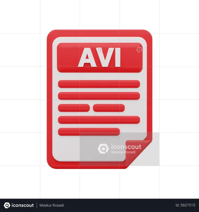 Avi file  3D Icon