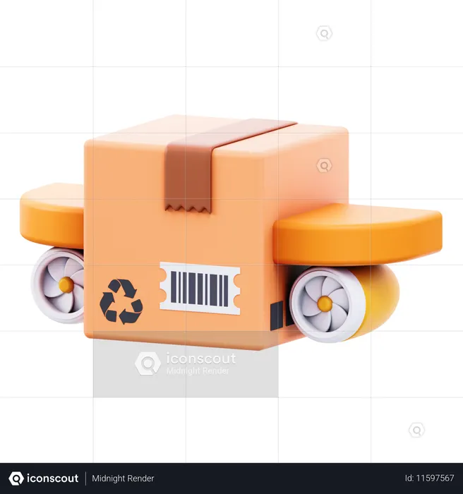 Avião caixa  3D Icon