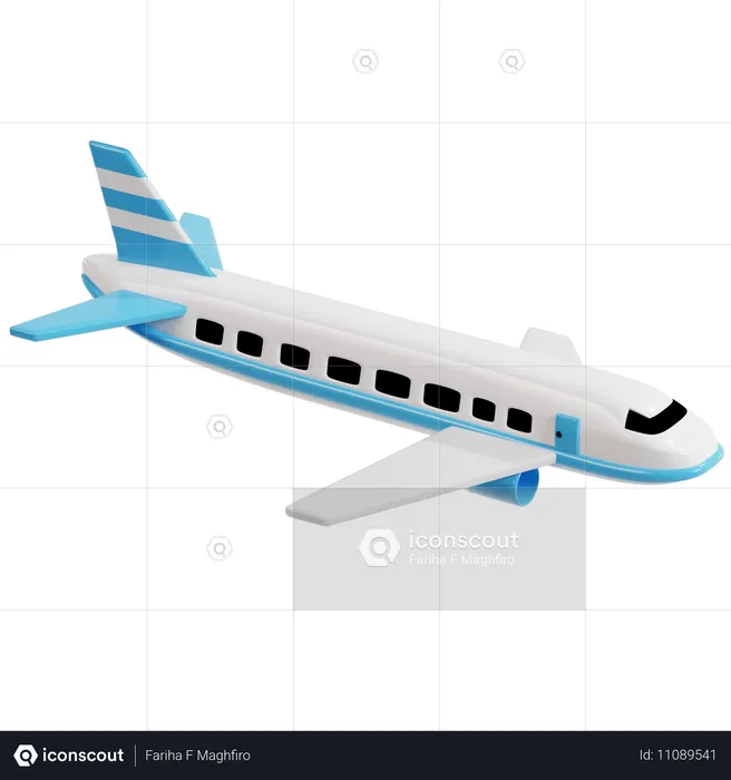 Avião com listras  3D Icon