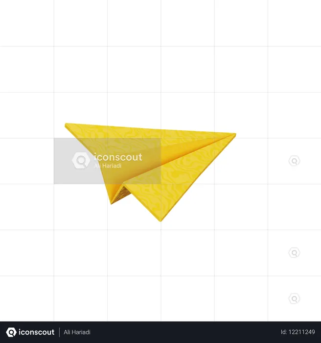 Avião de papel  3D Icon