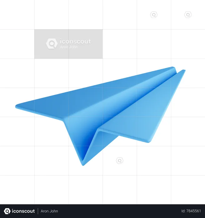 Avião de papel  3D Icon