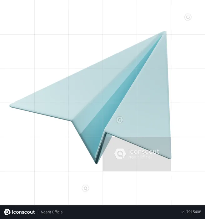 Avião de papel  3D Icon