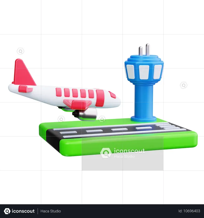 Pouso de avião  3D Icon