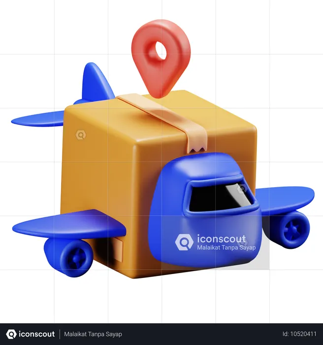 Avión de entrega  3D Icon