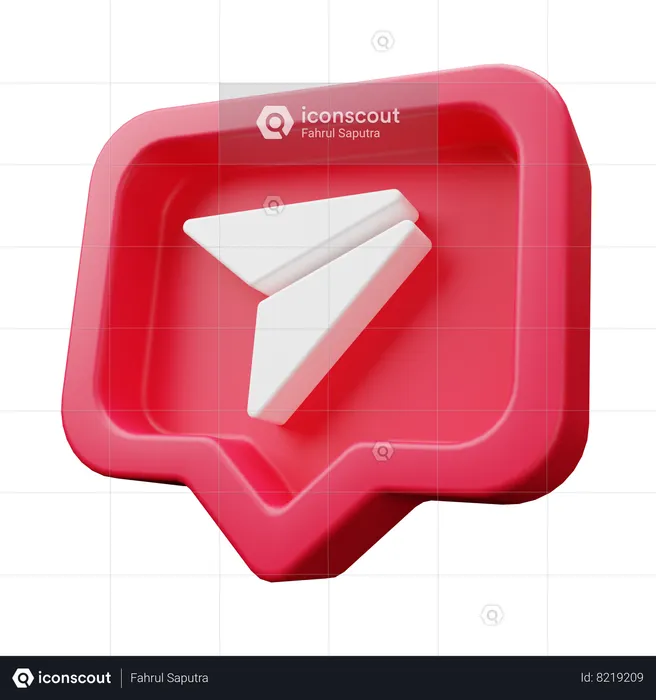 Avion de papel  3D Icon