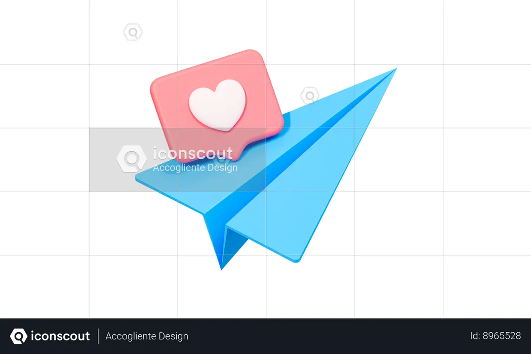 Avión de papel  3D Icon