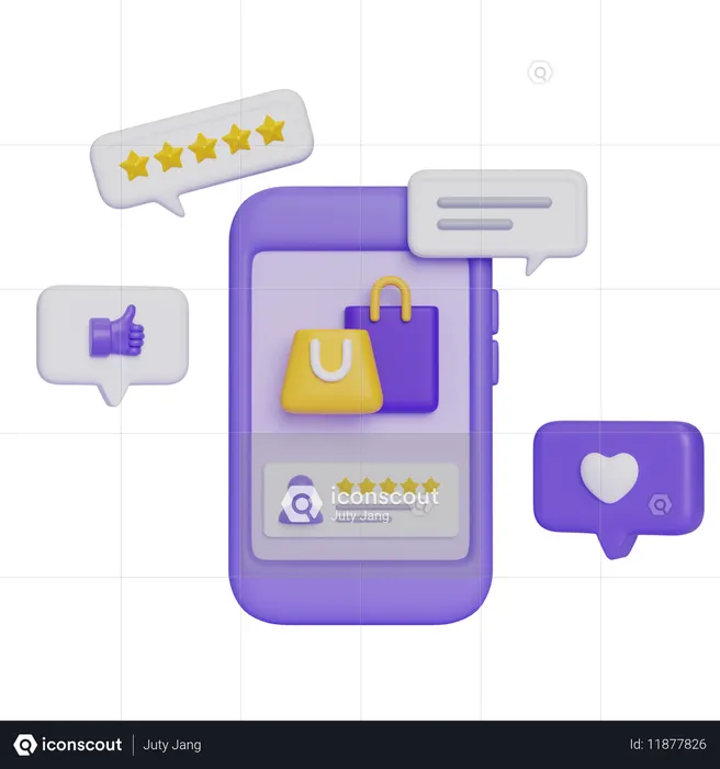 Avis sur les achats en ligne  3D Icon