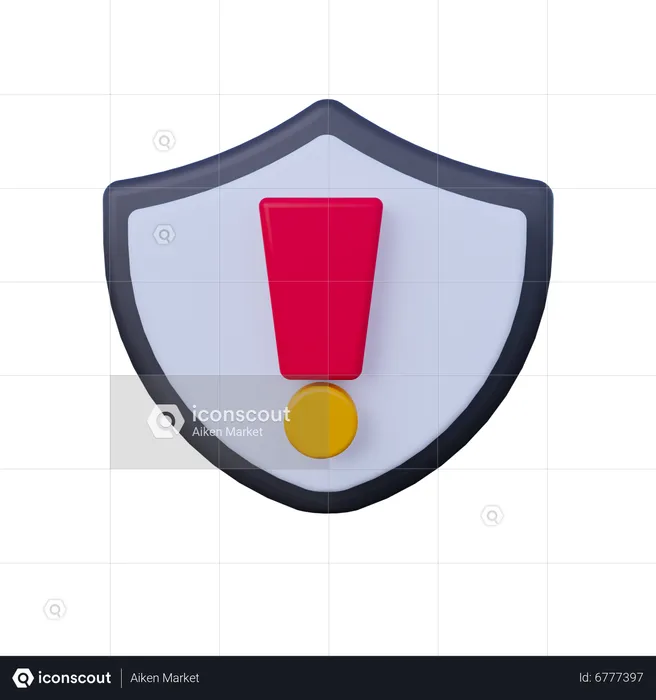 Aviso de escudo  3D Icon