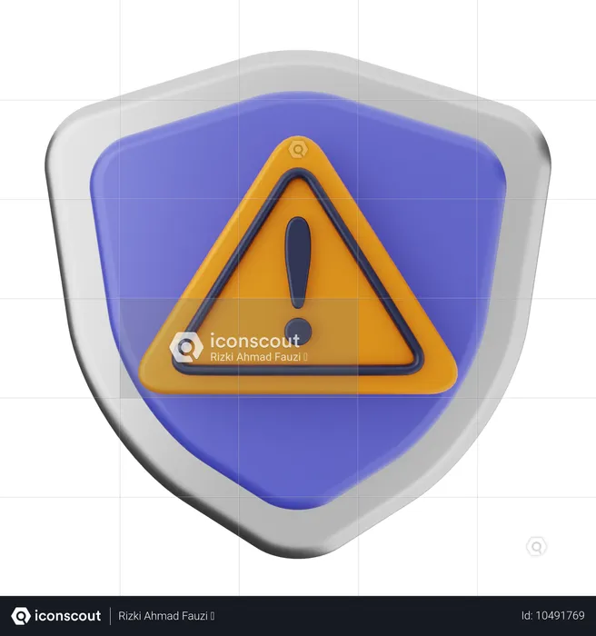 Escudo de proteção de advertência  3D Icon