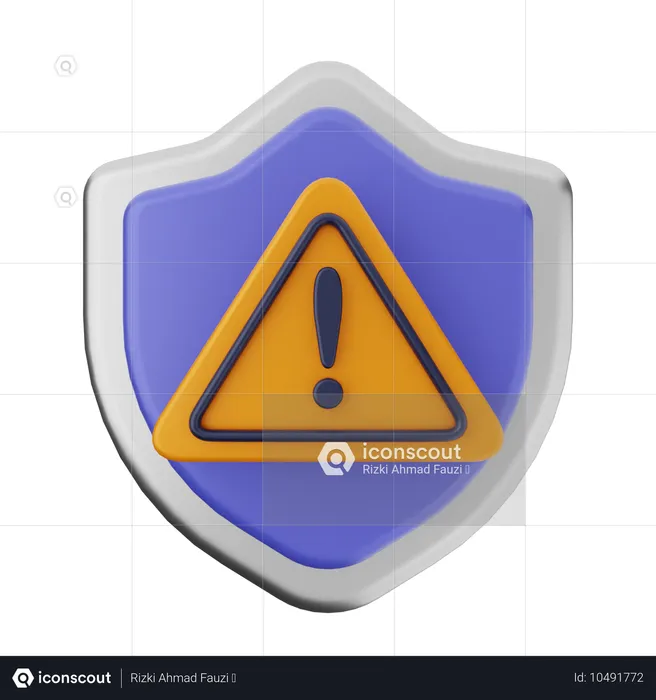 Escudo de proteção de advertência  3D Icon