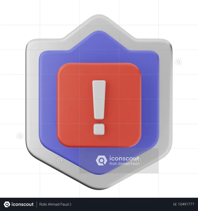 Escudo de proteção de advertência  3D Icon