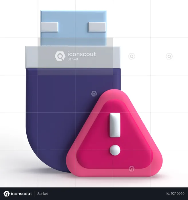 Aviso usb  3D Icon