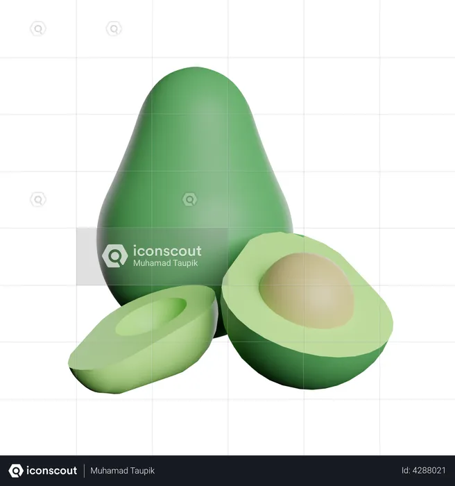 Avocado  3D Illustration