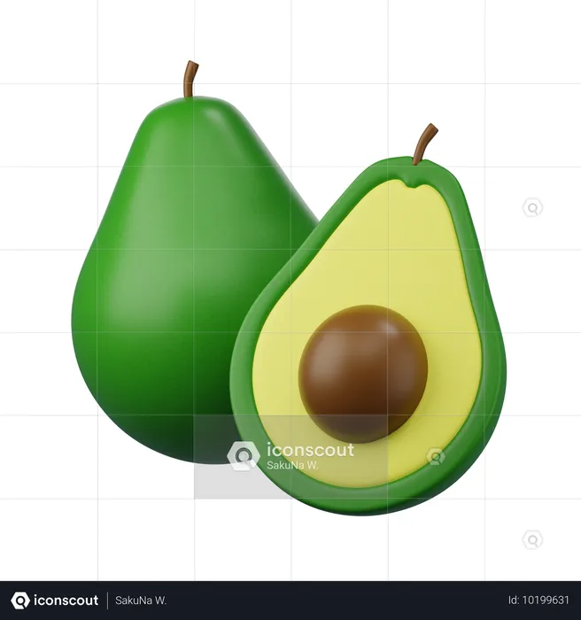 Avocado 3D-Symbol  3D Icon