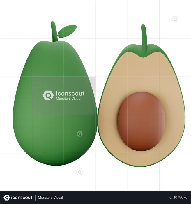 Avocado  3D Illustration