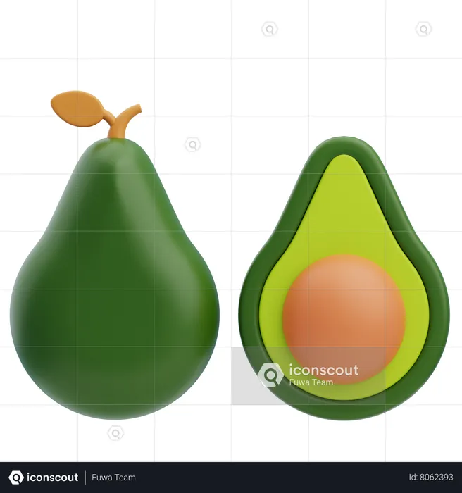 Avocat  3D Icon