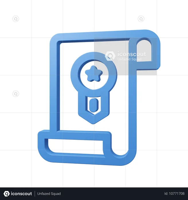 賞状  3D Icon