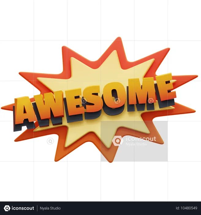 Awesome Sticker  3D Icon