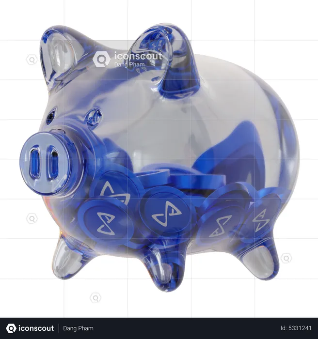Axie Infinity (AXS) Clear Glass Piggy Bank  3D Icon