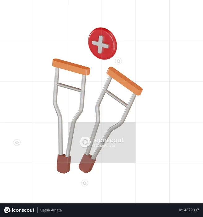 Axilla Crutches  3D Illustration
