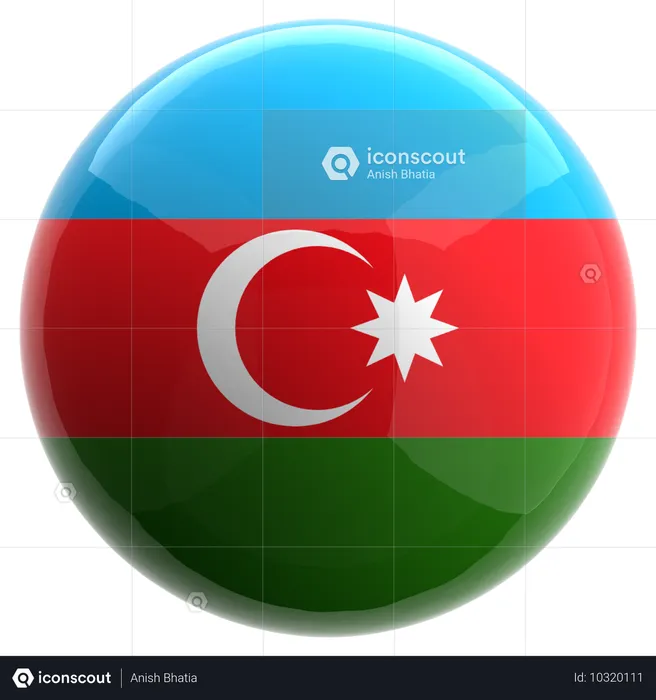 Azerbaïdjan Flag 3D Icon