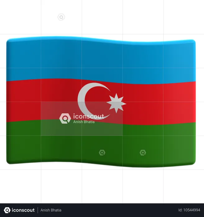 Azerbaijan Flag 3D Icon