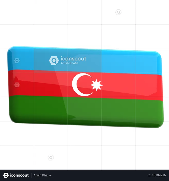 Azerbaijan Flag 3D Icon