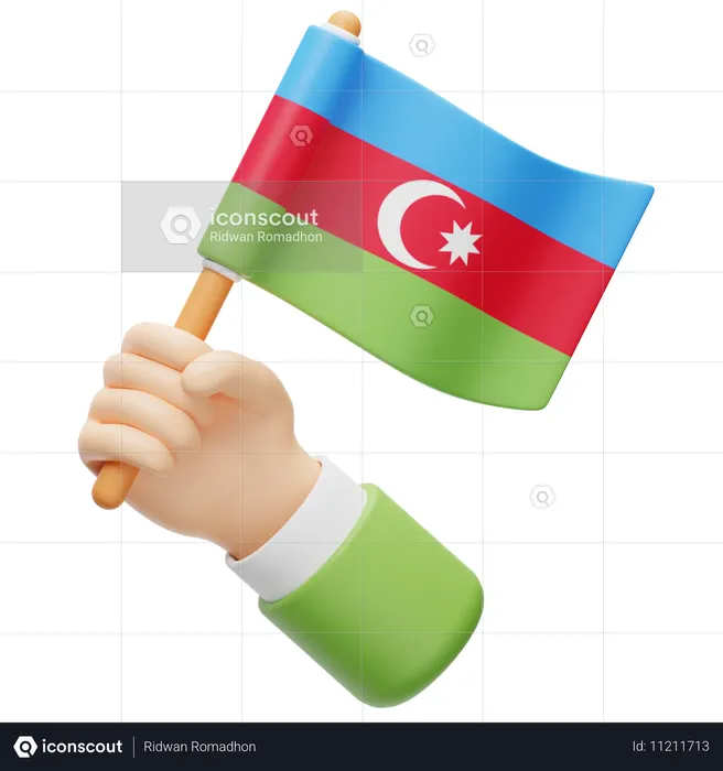 Azerbaijan Flag Flag 3D Icon