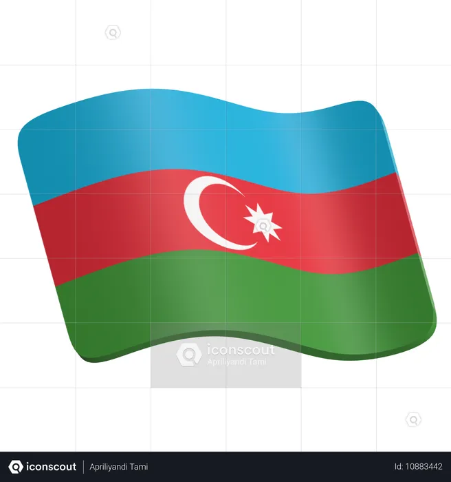 Azerbaijan Flag  3D Icon