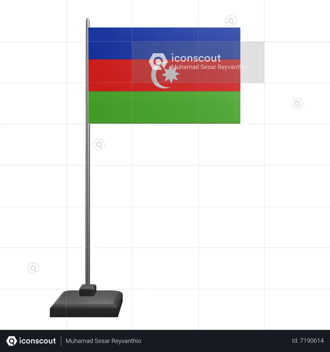 Azerbaijan Flag Flag 3D Icon