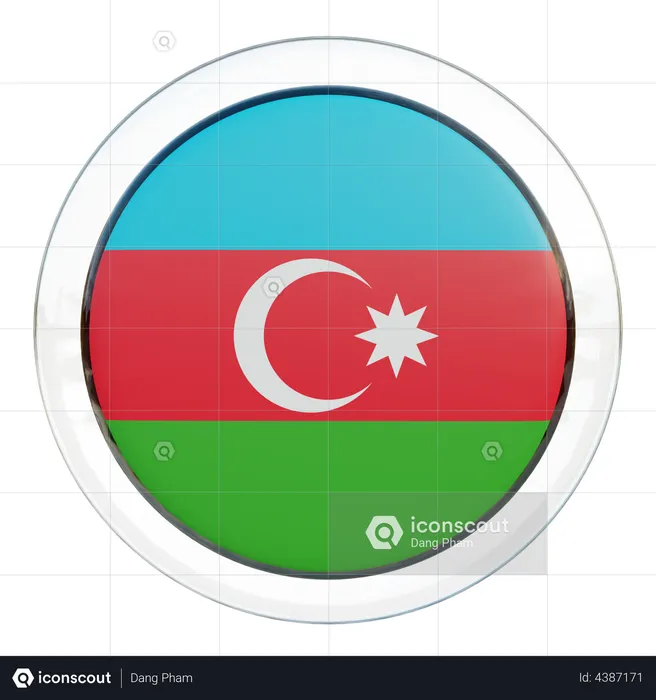 Azerbaijan Flag Glass Flag 3D Flag