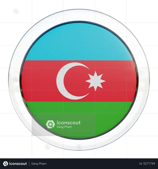 Azerbaijan Round Flag Flag 3D Icon